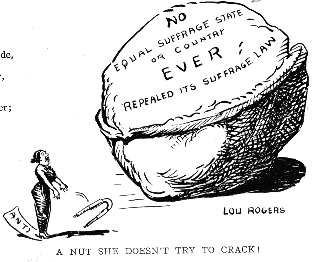 Lou Rogers penned numerous pro-suffrage cartoons.