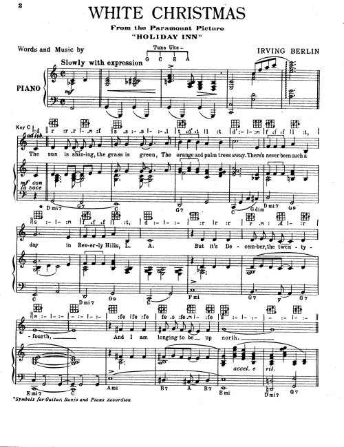 white christmas sheet music piano pdf